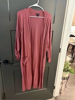 torrid Cozy Open Cardigan in Mauve